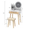 ELECWISH Small Vanity Table with Mirror and Chair - 3 of 4