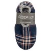 Navy Plaid Mens Plush Lined Cozy Non Slip Indoor Soft Slippers - Small - 3 of 4