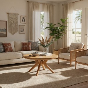 Cross Leg Round Coffee Table (36in x 36in / 910mm x 910mm) - 1 of 4