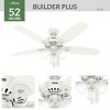 Hunter 52" Builder Elite Ceiling Fan, Fresh White, Lighted, DC Motor, Incandescent Finish - 2 of 4