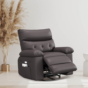 GustoWave Extra Wide Swivel Rocking Recliner Chair for Adults, Massage Recliner Sofa, Upholstered Glider Reclining Nursery Chair - 1 of 4