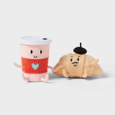 Felt Coffee and Croissant Duo Valentine's Day Figurine - Spritz™