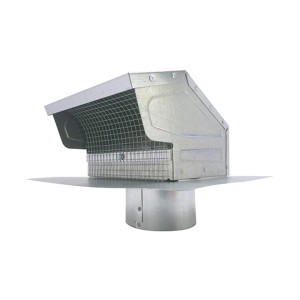 Builder's Best 4-Inch Galvanized Mill Finish Roof Cap, Flush with Flapper Screen - 1 of 4