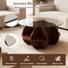 PAGED Round Coffee Table with Storage, Modern Living Room Table with Tempered Glass Top and Wooden MDF Frame, Center Table for Living Room - 3 of 4