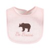Hudson Baby Infant Girl Cotton Terry Drooler Bibs with Fiber Filling, Girl Moose Bear, One Size - 4 of 4