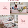 Twin Daybed with Trundle, Metal Daybed and Trundle Set, Sofa Bed Frame with Steel Slat Support, Multifunctional Daybed for Bedroom, Living Room - 3 of 4