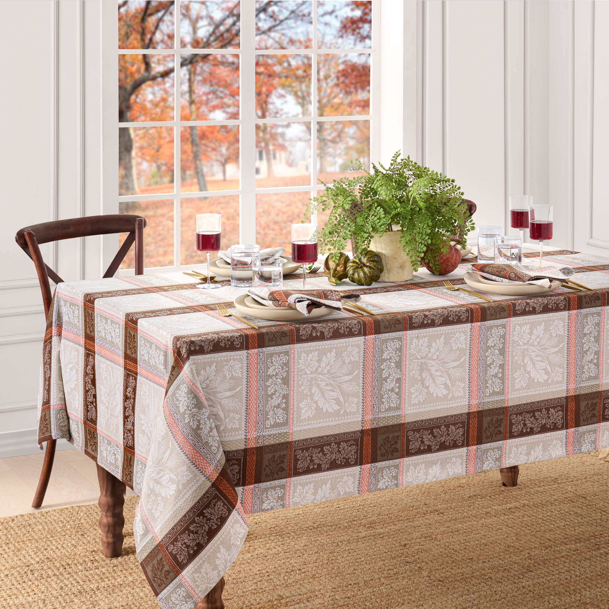 Windswept Harvest Jacquard Tablecloth - Multicolor - 60x120 - Elrene Home Fashions