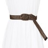 INSPIRE CHIC Women's Skinny Metal Buckle Braided Woven Dress Waist Belts - 4 of 4
