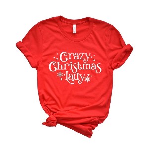 Simply Sage Market Women's Crazy Christmas Lady Short Sleeve Graphic Tee - 1 of 4