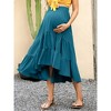 Clearlove Women's High Waist Floral Print Maternity Dress Maxi Skirt Flowy Swing A Line Long Skirts - 4 of 4