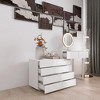Extended Desktop 10 Drawers Chest of Drawer without Handle White Color Vanity - 3 of 4