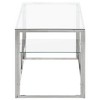 vidaXL Coffee Table Silver Stainless Steel and Tempered Glass - 3 of 4