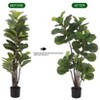 Artificial Fiddle Leaf Fig Tree, 4 Ft Faux Ficus Lyrata Tree with 72 Leaves in Pot, Fake Green Plant for Indoor Outdoor Home Office Living - 4 of 4
