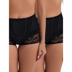 INSPIRE CHIC Women's High-Waisted Butt Lifting Tummy Control Lightweight Shaping Panties 2 Packs - 1 of 4
