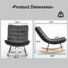 CAVINAS Teddy Upholstered Accent Chair with Wide Backrest,Modern Rocking Chairs with Seat Wood Base for Bedroom,Reading Room - 3 of 4