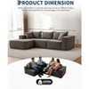 Coucheta 108" Modular Cloud Sectional - L-Shaped with Left/Right Chaise, Fluffy Compressed, Boneless Sofa Bed, No Assembly, Multiple Colors - 2 of 4