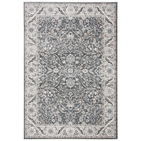 Isabella Isa912 Power Loomed Area Rug - Grey/dark Grey - 4'x4 ...