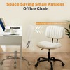 CAVINAS Home Office Desk Chairs, PU Leather Armless Desk Chair with Adjustable Height, 360° Swivel Office Chair, Small Task Chair with Wheels - 3 of 4