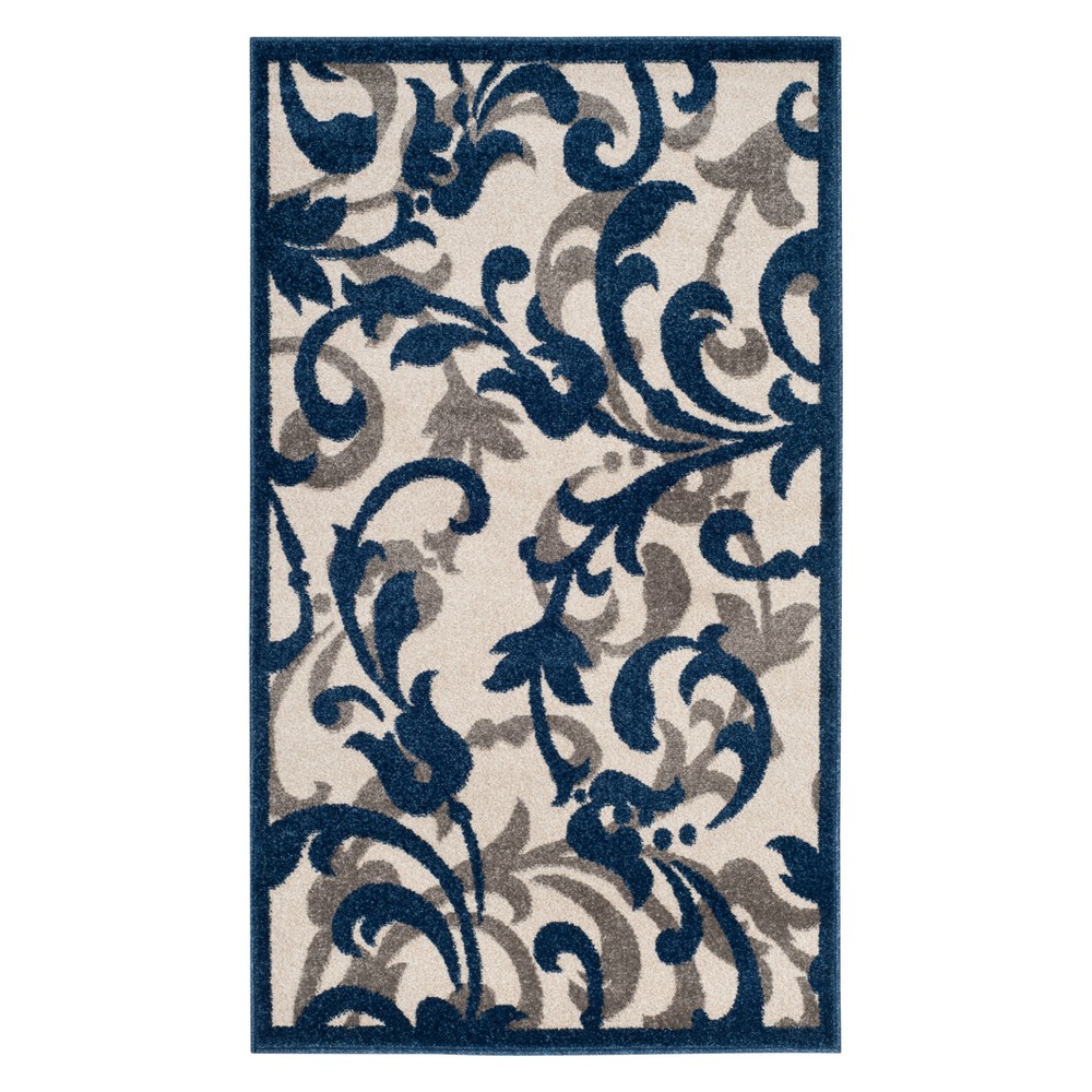 3'X5' Archer Indoor/Outdoor Rug - Navy/Cream - Safavieh