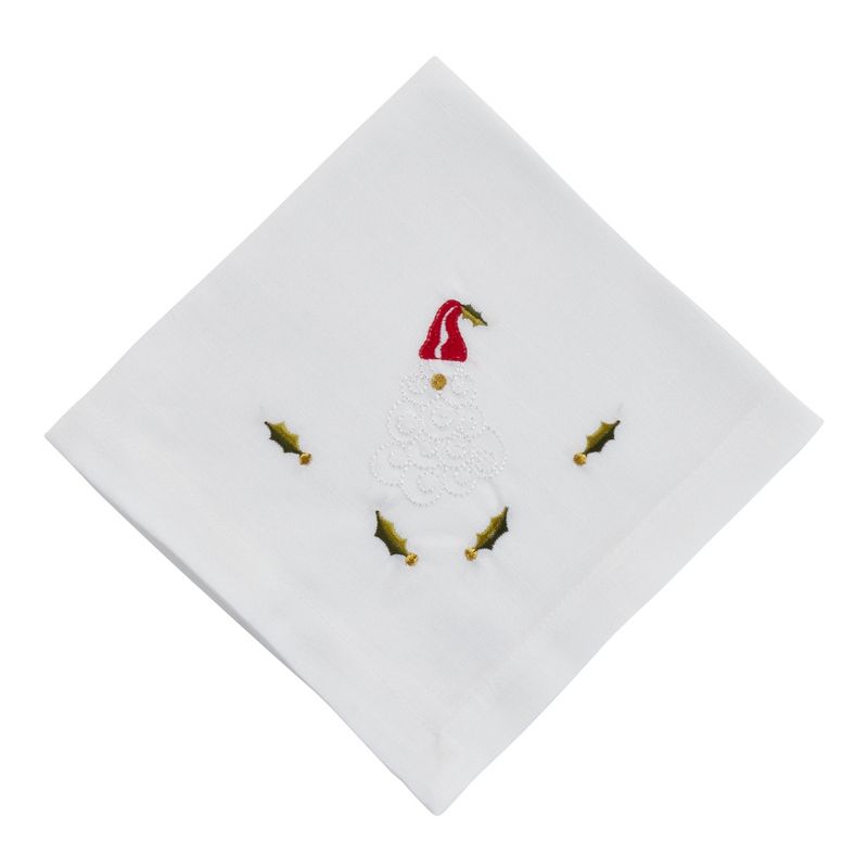 Saro Lifestyle Table Napkins With Embroidered Large Santa Design (Set of 4), 1 of 5