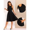 Allegra K Women's Sleeveless Boat Neck High Waist Fit and Flare Work Dresses - 2 of 4