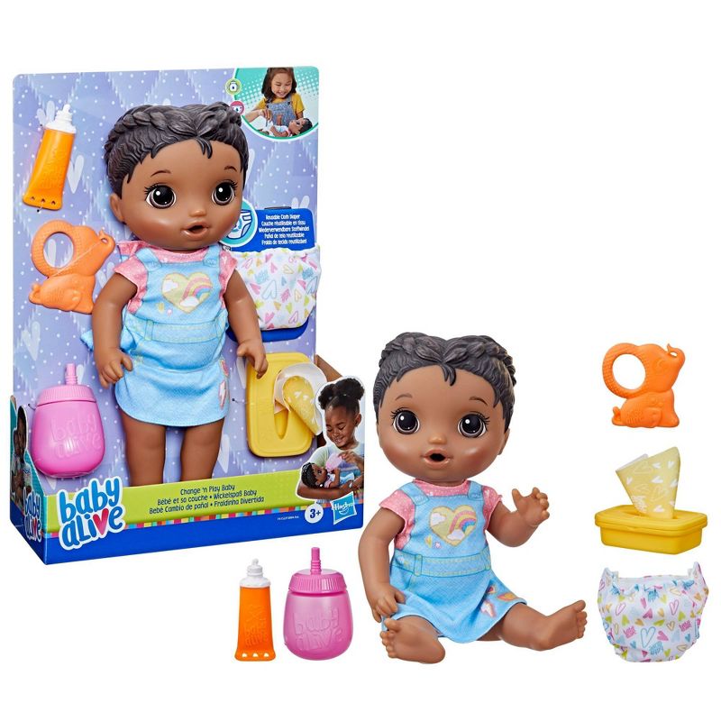 Baby Alive Change &#39;n Play Baby Doll - Black Hair, 3 of 5