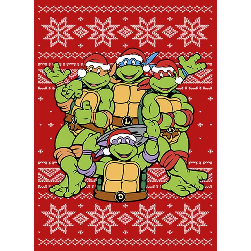 Girl's Teenage Mutant Ninja Turtles Ugly Christmas Sweater T-Shirt, 2 of 6