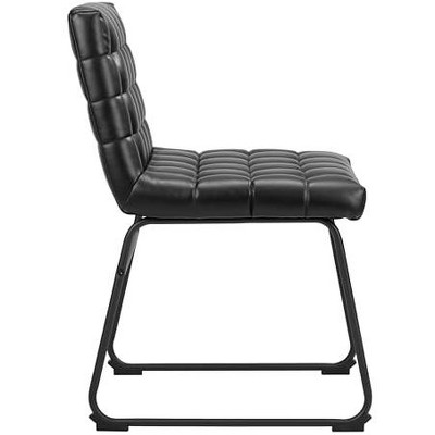 Pago Black Faux Leather Upholstered Side Chair Set