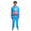 Marvel Comics Presents Captain America Adult Long Sleeve Hooded Cosplay Onesie Costume Union Suit - 3 of 4
