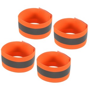 Unique Bargains Reflective Bands for Arm Wrist Ankle Leg 14x1.5 Inch Strip Wide Green 4 Pack - 1 of 4