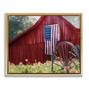 Stupell Industries Red Barn with American Flag, 31" x 25" - 1 of 4