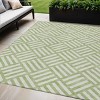 Artichoke Green And Ivory Geometric Washable Indoor Outdoor Area Rug - 2 of 4