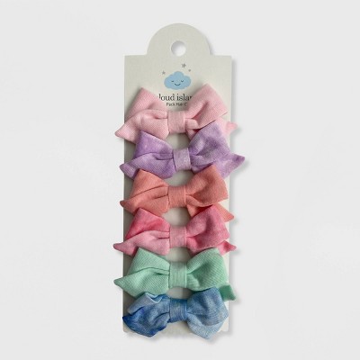 Baby Girls' 6pk Jersey Bow Hair Clips - Cloud Island™