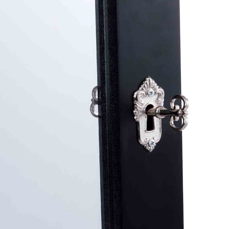 Tangkula Armoire Mirrored Jewelry Cabinet Dressing Storage Box Jewelry Organizer w/ Drawers Black, 4 of 11