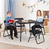 Folding Card Table and Chair Set of 5, Upholstered Foldable Table and Chair Set, Portable Metal Frame Children's Activity Table and Chairs Set - 4 of 4