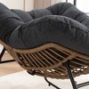 Lyngins Rattan Egg Nursery Rocking Chair with Metal Frame,Upholstered Glider Rocking Chair,Chenille Accent Chair for Bedroom,Living Room - 3 of 4