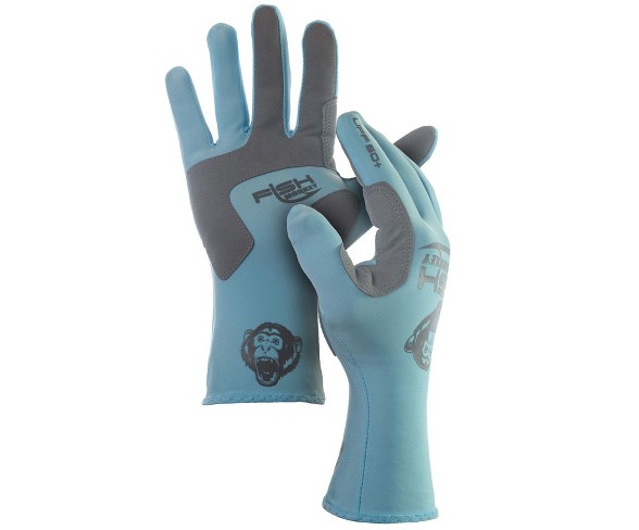 Fish Monkey Gloves Full-Finger Guide Gloves Large Light Blue