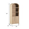 GDFStudio William Modern 76" Arched Wood Bookcase Cabinet with Hidden Storage and 4 Shelves - 3 of 4