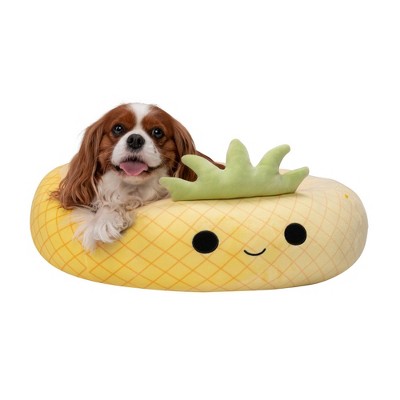 Squishmallows Maui The Pineapple Cat and Dog Bolster Bed - Yellow