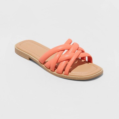 Women's Rian Slide Sandals - Universal Thread™ Orange 8.5 : Target