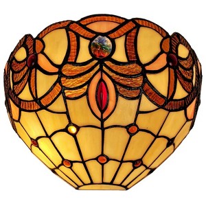 Amora Lighting Tiffany Style Wall Sconce 12 Inches Wide - 1 of 4