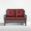 Gymojoy Outdoor PE Wicker Sofa Loveseat Sofa with Soft Cushion - 3 of 4