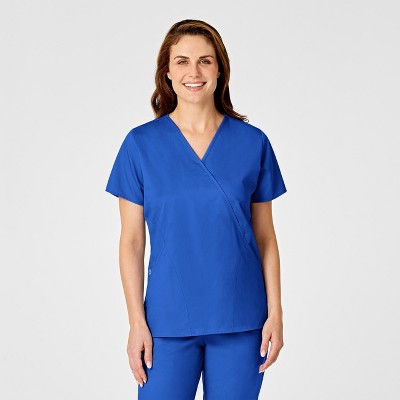 Wink WonderWORK Women's Mock Wrap Scrub Top