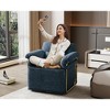 360-Degree Swivel Square Accent Sofa Chair, Plush Fabric Lounge Chair with Gold Metal Legs, Comfortable Armchair for Living Room - 4 of 4