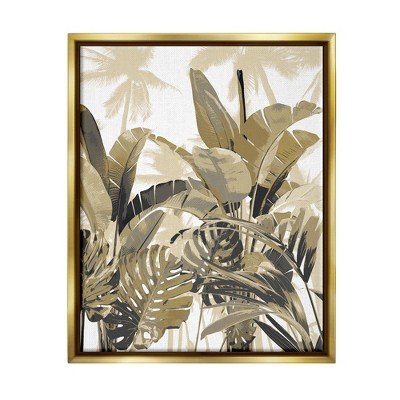 Stupell Industries Tropical Layered Summer Palms Framed Canvas