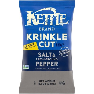 Kettle Krinkle Cut Salt & Fresh Ground Pepper Potato Chips - 8.5oz