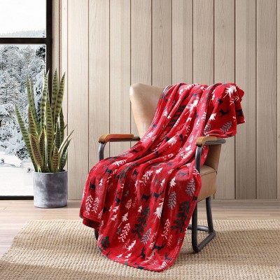 Red Deer Woods Reversible Fleece Throw Blanket 50" x 60"