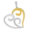 Haus of Brilliance 10K Yellow Gold Over Silver Open Heart with Swirls Box Chain Pendant Necklace - 2 of 4