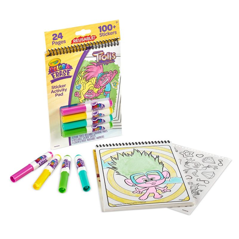 Crayola Trolls Color &#38; Erase Reusable Sticker Activity Pad, 3 of 6