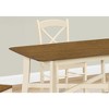 Monarch Specialties Dining Table 48" Rectangular Small Kitchen Dining Room Oak And Cream Wood Legs Transitional - 4 of 4